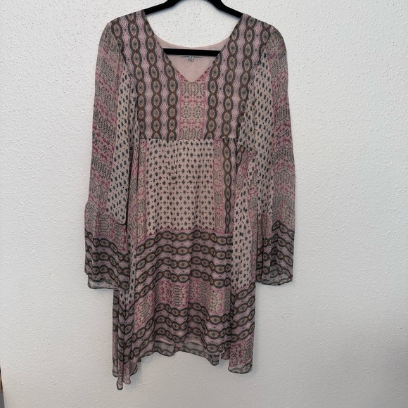 Rebecca Minkoff Women's Pink Blush Redland Dress Topanga Canyon Print Sz. Medium - Picture 5 of 9